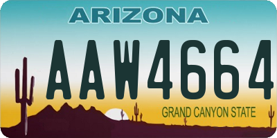 AZ license plate AAW4664