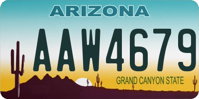 AZ license plate AAW4679