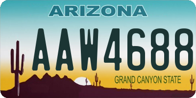 AZ license plate AAW4688