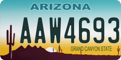 AZ license plate AAW4693