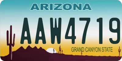 AZ license plate AAW4719