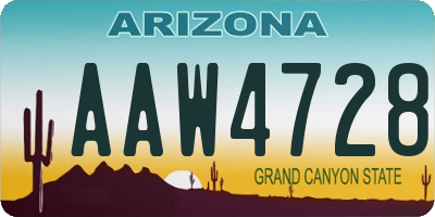 AZ license plate AAW4728