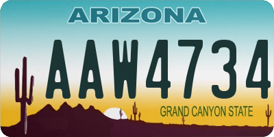 AZ license plate AAW4734