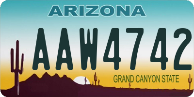AZ license plate AAW4742