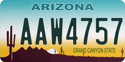 AZ license plate AAW4757
