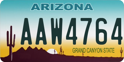 AZ license plate AAW4764