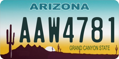 AZ license plate AAW4781