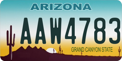 AZ license plate AAW4783
