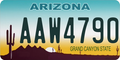 AZ license plate AAW4790