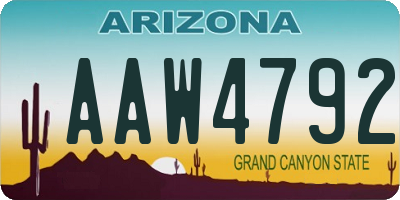 AZ license plate AAW4792