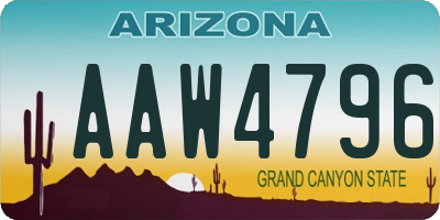AZ license plate AAW4796