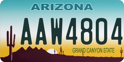 AZ license plate AAW4804