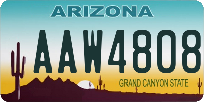 AZ license plate AAW4808
