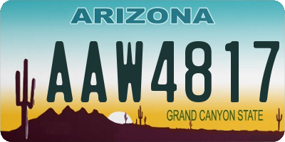 AZ license plate AAW4817