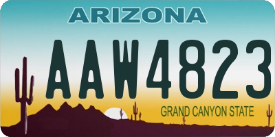 AZ license plate AAW4823