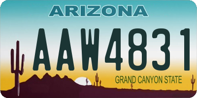 AZ license plate AAW4831