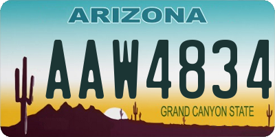 AZ license plate AAW4834