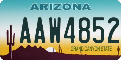 AZ license plate AAW4852