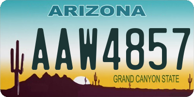 AZ license plate AAW4857