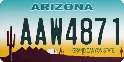 AZ license plate AAW4871