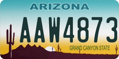 AZ license plate AAW4873
