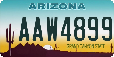AZ license plate AAW4899