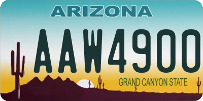 AZ license plate AAW4900