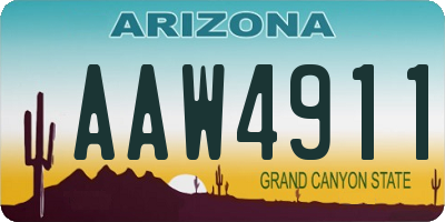 AZ license plate AAW4911