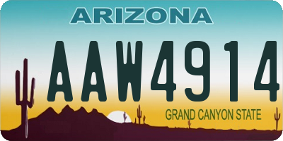 AZ license plate AAW4914