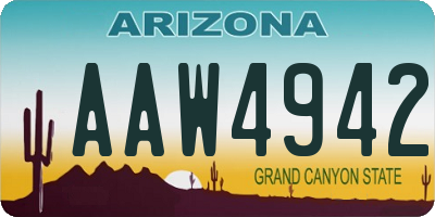 AZ license plate AAW4942