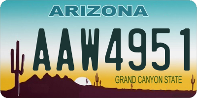 AZ license plate AAW4951