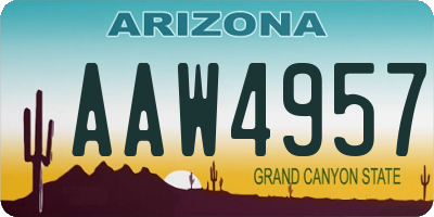 AZ license plate AAW4957