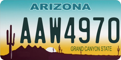 AZ license plate AAW4970