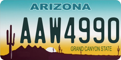 AZ license plate AAW4990