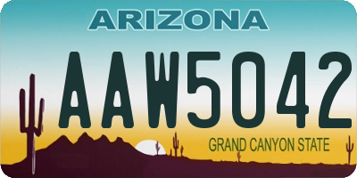 AZ license plate AAW5042