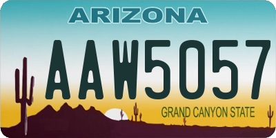 AZ license plate AAW5057