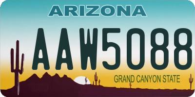 AZ license plate AAW5088