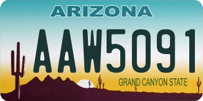 AZ license plate AAW5091