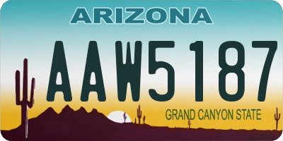 AZ license plate AAW5187