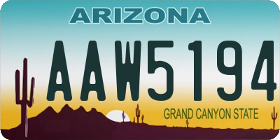 AZ license plate AAW5194