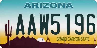 AZ license plate AAW5196