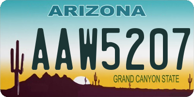 AZ license plate AAW5207
