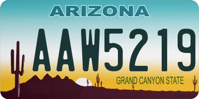 AZ license plate AAW5219