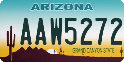 AZ license plate AAW5272