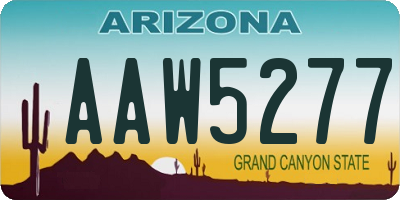 AZ license plate AAW5277