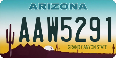 AZ license plate AAW5291