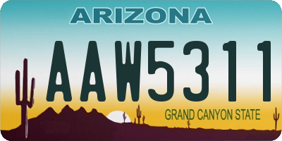 AZ license plate AAW5311