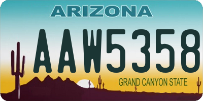 AZ license plate AAW5358