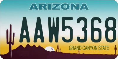 AZ license plate AAW5368