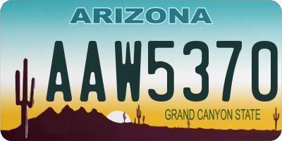 AZ license plate AAW5370